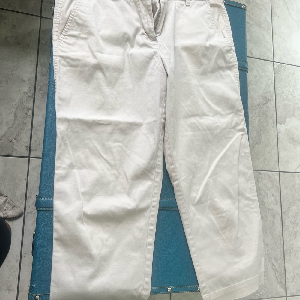 Talbots White Ankle Cropped Pants